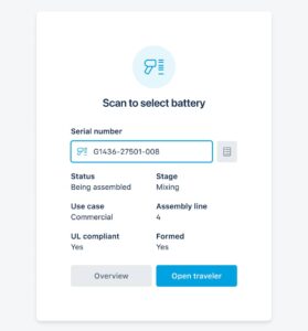 IR badge scanning is used throughout for operator signoff to improve accuracy and speed/productivity. This ensures that start and stop transitions are registered along the line to determine real-time station queue and cycle times.